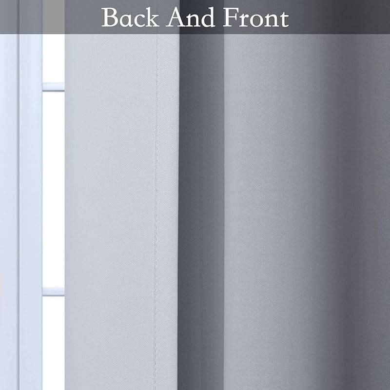 SimpleHome Ombre Room Darkening Curtains for Bedroom, Gradient Black to Grey White Light Blocking Thermal Insulated Grommet Window Curtain/Drapes for Living Room,2 Panels, 52x84 inches Length - Image 5