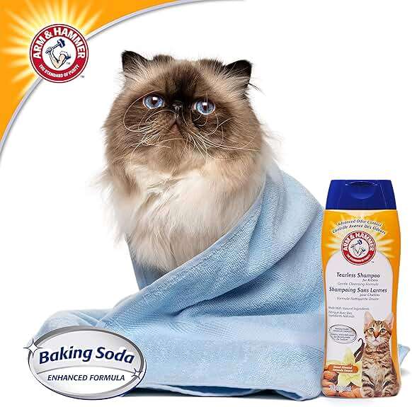 Arm & Hammer Tearless Kitten Shampoo for Cats Natural Cat Shampoo for Odor Control with Baking Soda, 20 Fl Oz Gentle Cleansing Kitten Shampoo in Sweet Almond Scent (Pack of 1) - Image 5