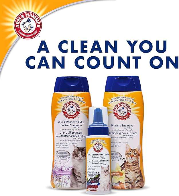 Arm & Hammer Tearless Kitten Shampoo for Cats Natural Cat Shampoo for Odor Control with Baking Soda, 20 Fl Oz Gentle Cleansing Kitten Shampoo in Sweet Almond Scent (Pack of 1) - Image 6