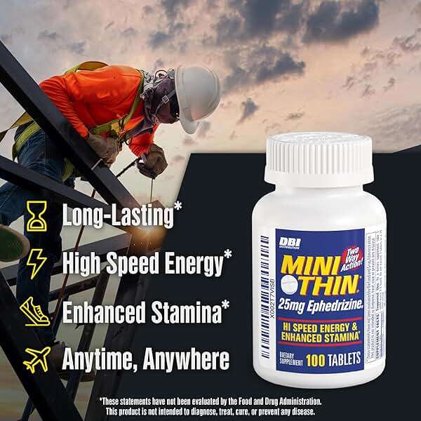 Mini Thin - Two-Way - Energy Tablets Formulated with Caffeine and Ephedrizine - 100 Tablets - Image 4