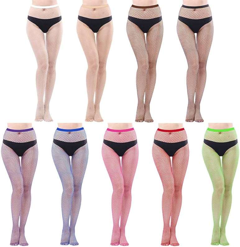 HOVEOX 9 Pairs Fishnet Stockings Fishnet Tights Patterned Fishnets Stockings Lace Patterned Tights Thigh High Pantyhose - Image 3