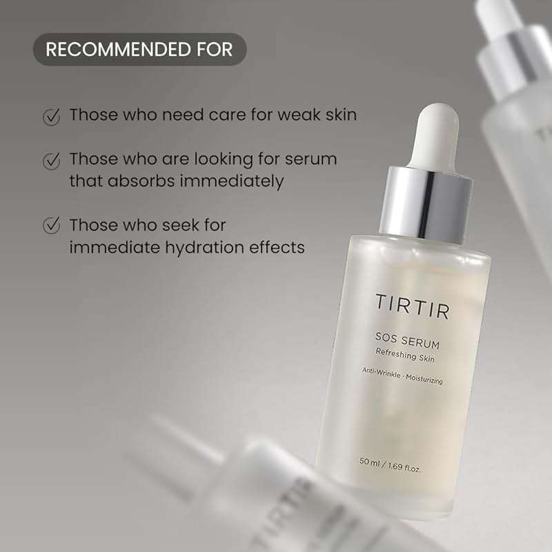 TIRTIR SOS Serum - Radiant Glow Boosting Face Serum - Plumping, Anti Aging, Hydrating - Visibly Smooth and Glowy Skin - Fragrance Free for All Skin Types, 1.69 fl.oz. - Image 7