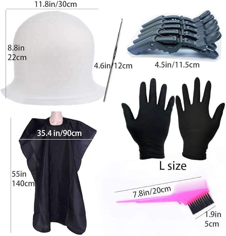 Silicone Highlight Caps Set for Color Hair 2 PCS Professional Reusable Highlighting Caps with Hooks & Salon Hairdressing Dyeing Staining Tools for Women Men - Image 2