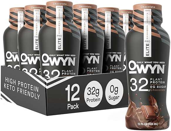 OWYN Only What You Need Pro Elite Chocolate Flavored Protein Shake, 32g Protein, 0g Sugar, High Protein, Dairy Free, Gluten Free, Plant Based Protein Drink, 12 Count - Image 1