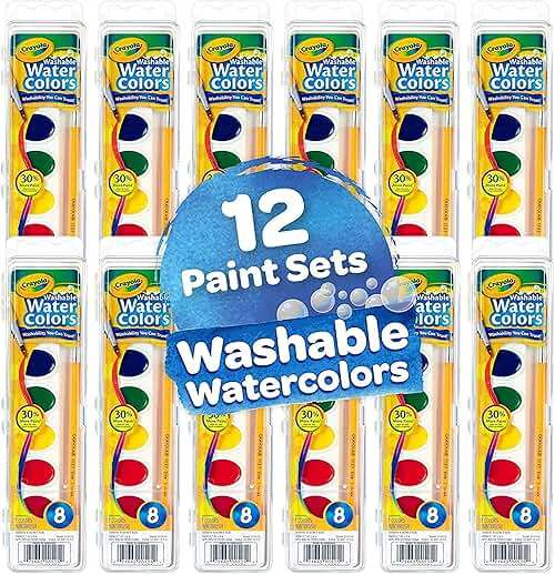 Crayola Washable Watercolor Paint Sets for Kids (12ct), Bulk Classroom Art Supplies for Preschool & Kindergarten, Easter & Spring Crafting Activities for Toddlers - Image 3
