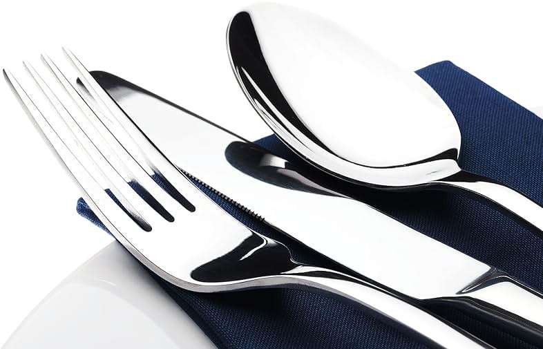 Silverware Set for 8, 40 Piece Heavy Duty Stainless Steel Flatware Utensils Cutlery Set Including Steak Knife Fork and Spoon, Dishwasher Safe, Gift Package for Wedding Housewarming - Image 3