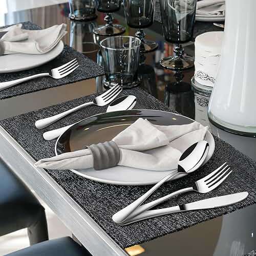 Silverware Set for 8, 40 Piece Heavy Duty Stainless Steel Flatware Utensils Cutlery Set Including Steak Knife Fork and Spoon, Dishwasher Safe, Gift Package for Wedding Housewarming - Image 4