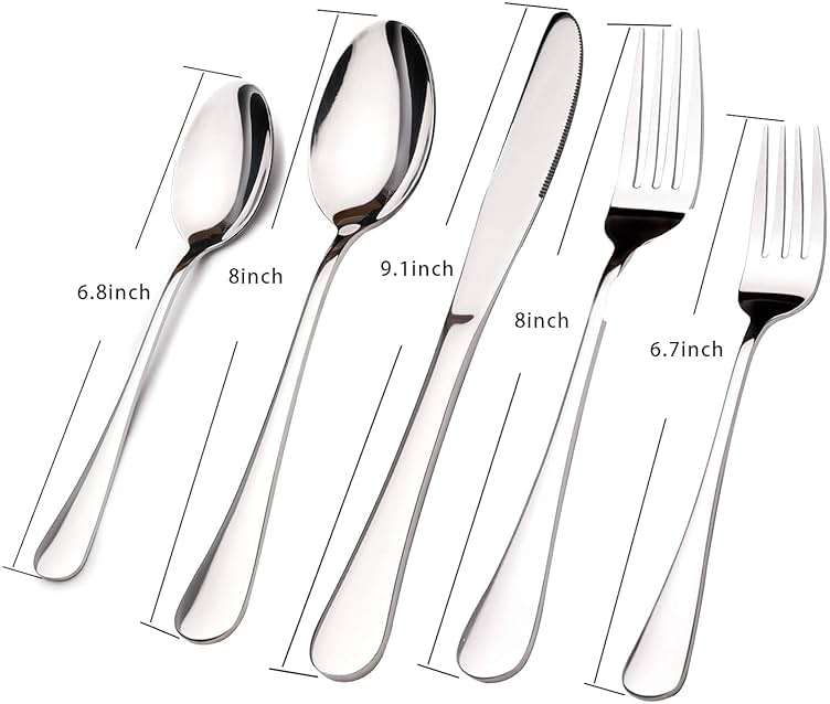 Silverware Set for 8, 40 Piece Heavy Duty Stainless Steel Flatware Utensils Cutlery Set Including Steak Knife Fork and Spoon, Dishwasher Safe, Gift Package for Wedding Housewarming - Image 7