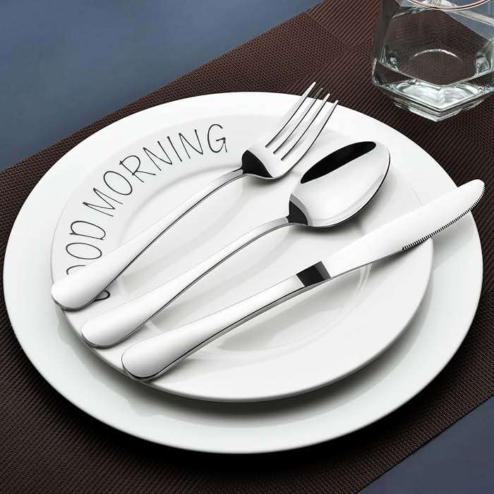 Silverware Set for 8, 40 Piece Heavy Duty Stainless Steel Flatware Utensils Cutlery Set Including Steak Knife Fork and Spoon, Dishwasher Safe, Gift Package for Wedding Housewarming - Image 8