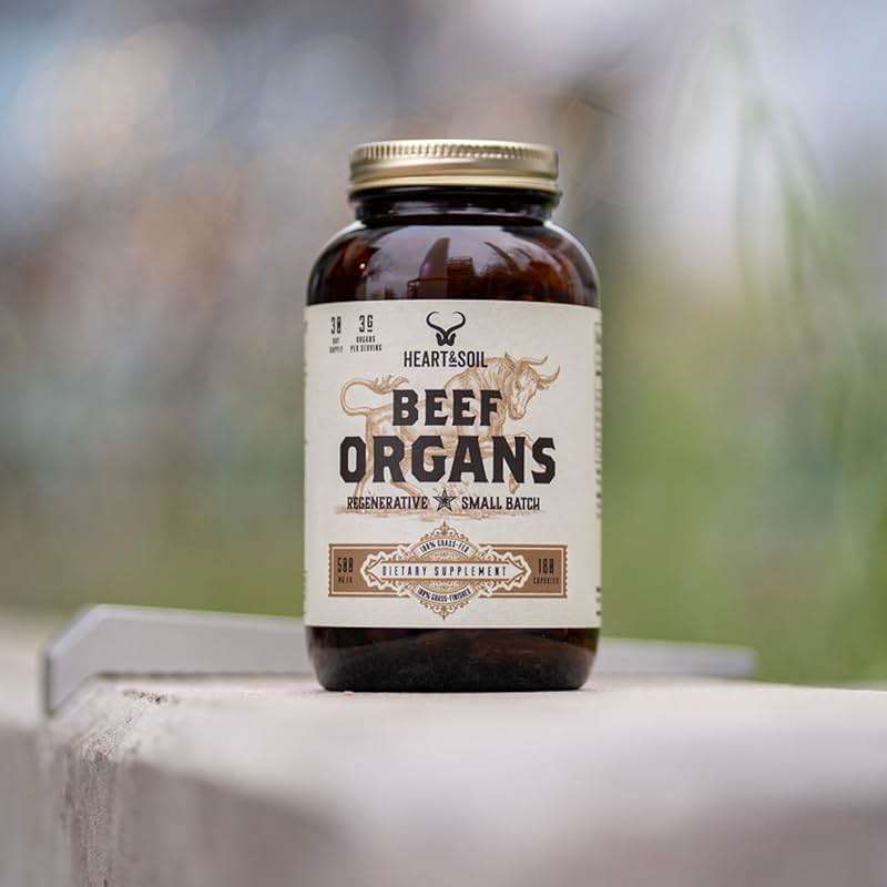 HEART & SOIL – 100% Grass Fed & Finished Beef Organs from Regenerative Cattle with Liver, Heart, Kidney, Pancreas & Spleen – 3000mg Beef Organ Supplement for Women & Men – Glass Bottle – 180 Capsules - Image 7