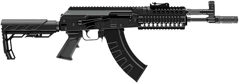 Crosman CAK1 Full Auto CO2-Powered BB Air Rifle with 28-Round Magazine - Selectable Full or Semi-Auto, 430 FPS, Foldable Stock - Black - Image 4