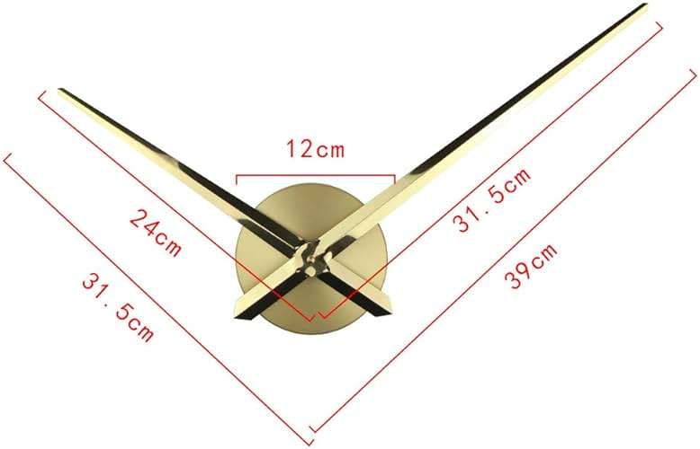 Amazlife 3D DIY Wall Clock - Frameless Large 3D Modern Wall Clock Mirror Stickers Decor for Office Living Room Bedroom Home Decorations (Gold) - Image 3