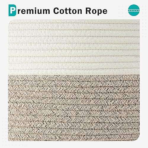 Cotton Rope Laundry Basket by YOUDENOVA, 58L Woven Collapsible Laundry Hamper, Clothes Hamper with Reinforced Handles in the Laundry Room, Bedroom, Bathroom, Brown - Image 6