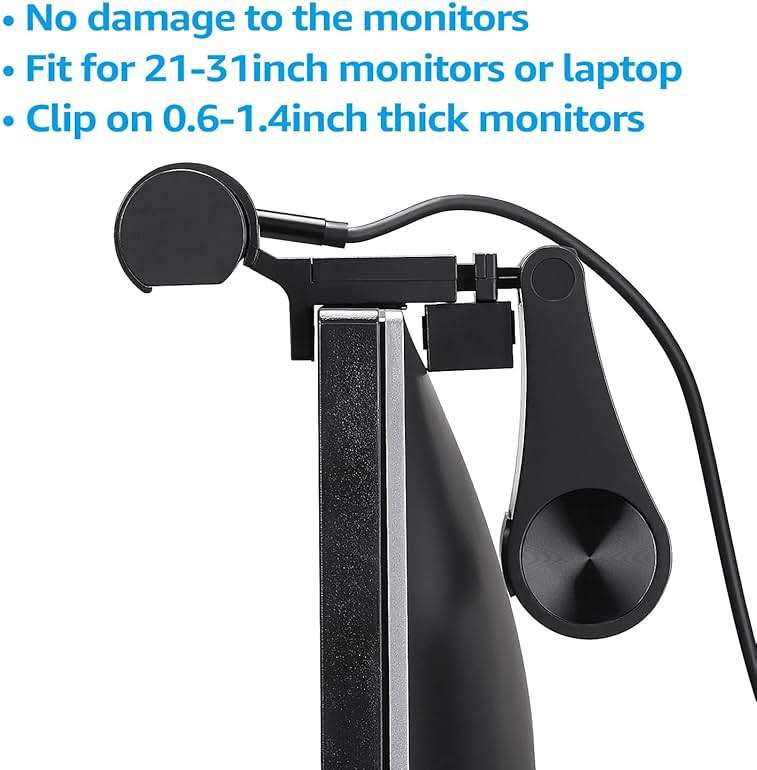 TORCHSTAR LED Computer Monitor Lamp, Auto-Dimming, CRI 97 Eye-Caring Adjustment LED Screen Light Bar, E-Reading USB Powered Monitor Light for Gaming Desk Office, Touch Control, Black - Image 4