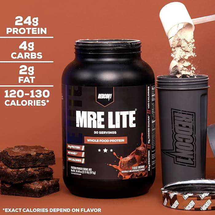 REDCON1 MRE LITE Whole Food Protein Powder, Fudge Brownie - Lactose Free & Sugar Free Meal Replacement with Animal Protein Blends - Easy to Digest Formula - Only 2g Carb per Serving (30 Servings) - Image 3