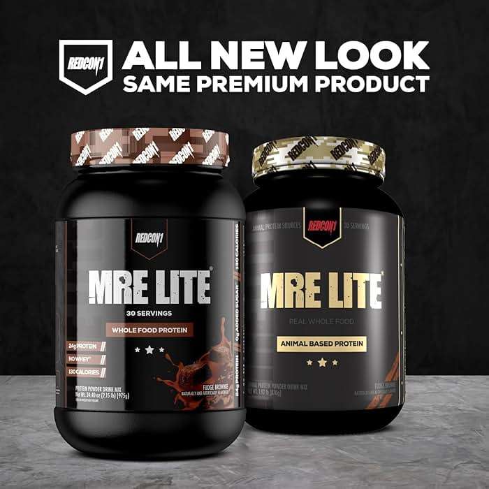 REDCON1 MRE LITE Whole Food Protein Powder, Fudge Brownie - Lactose Free & Sugar Free Meal Replacement with Animal Protein Blends - Easy to Digest Formula - Only 2g Carb per Serving (30 Servings) - Image 8