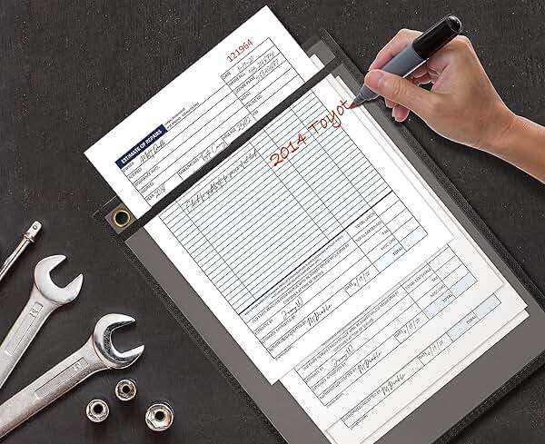 Better Office Products Shop Ticket Holders, 9 x 12 Inches, Both Sides Clear, Stitched Black Edge Trim, 25 Pack - Image 4
