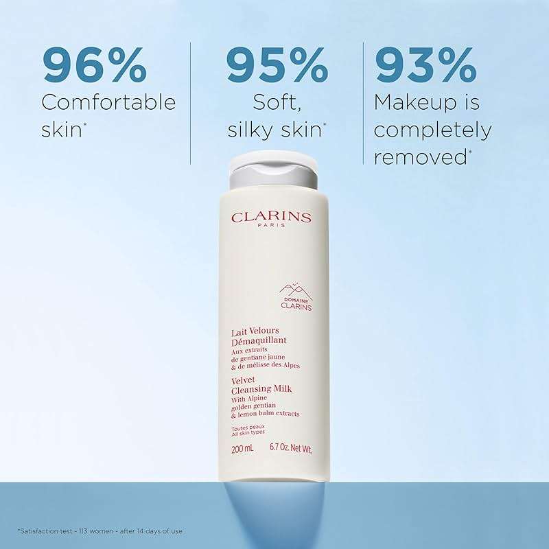 Clarins Velvet Cleansing Milk | Award-Winning | Cleanses, Hydrates and Balances Skin's Microbiota | Dermatologist Tested | Ophthalmologist Tested | Colorant-Free | All Skin Types - Image 2