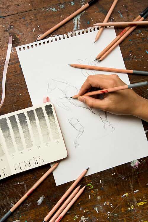 Tarens T9314-012M Art Creations Sketchbook, Drawing Notebook, 5.1 x 8.3 inches (13 x 21 cm), Pastel Pink, Thickness: 4.9 oz/sq ft (140 g/m2), Fine, Acid Free Paper, 80 Sheets Bound - Image 6