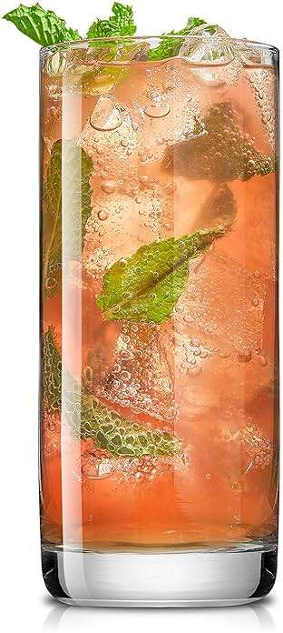 JoyJolt Faye 13oz Highball Glasses, 6pc Tall Glass Sets. Lead-Free Crystal Drinking Glasses. Water Glasses, Mojito Glass Cups, Tom Collins Bar Glassware, and Mixed Drink Cocktail Glass Set - Image 8