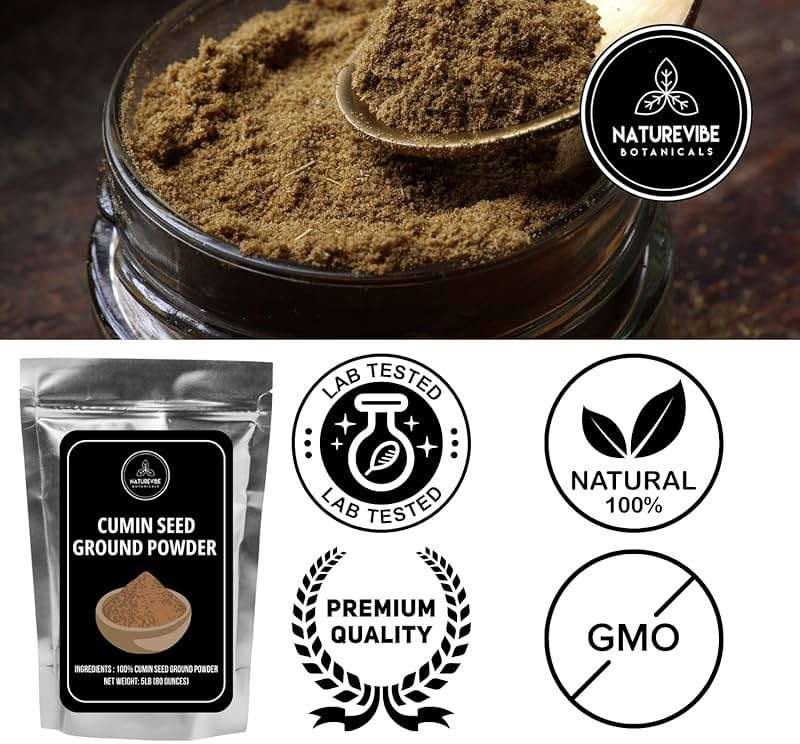 Cumin Seed Powder by Naturevibe botanicals, 5lb (Cuminum cyminum L.) | Premium and Raw Cumin Ground | Adds Flavor and Taste (80 Ounces) [Packaging May Vary] - Image 9