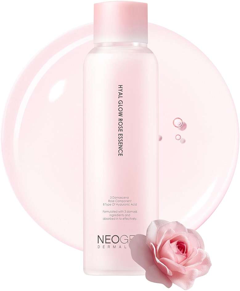 DERMALOGY by NEOGEN Hyal Glow Rose Essence, Milky Toner - 74% Damask Rose Water Hydrating Essence with 8 Types of Hyaluronic Acid for Dewy, Plump, Glowing Skin, Korean Skin Care 5.41 oz (160ml) - Image 1