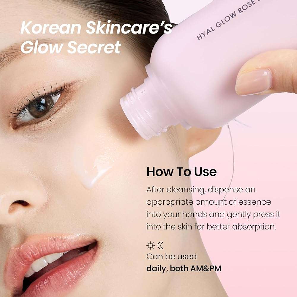 DERMALOGY by NEOGEN Hyal Glow Rose Essence, Milky Toner - 74% Damask Rose Water Hydrating Essence with 8 Types of Hyaluronic Acid for Dewy, Plump, Glowing Skin, Korean Skin Care 5.41 oz (160ml) - Image 3