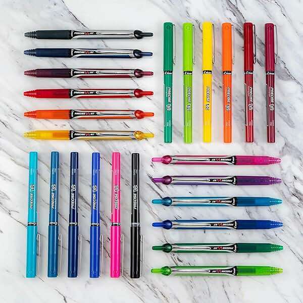PILOT Precise V5 Rolling Ball Pen Extra Fine Point 0.5mm, 5 Black and 5 Blue Liquid Ink Rollerball Pens. pack of 10 - Image 5