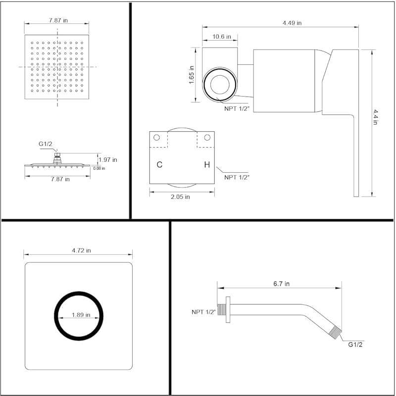 POP SANITARYWARE Shower Only Faucet Set Brushed Nickel, Bathroom Rain Mixer Shower Head Set Wall Mounted Rainfall Shower System Single Handle Shower Trim Kit with Rough-in Valve - Image 3