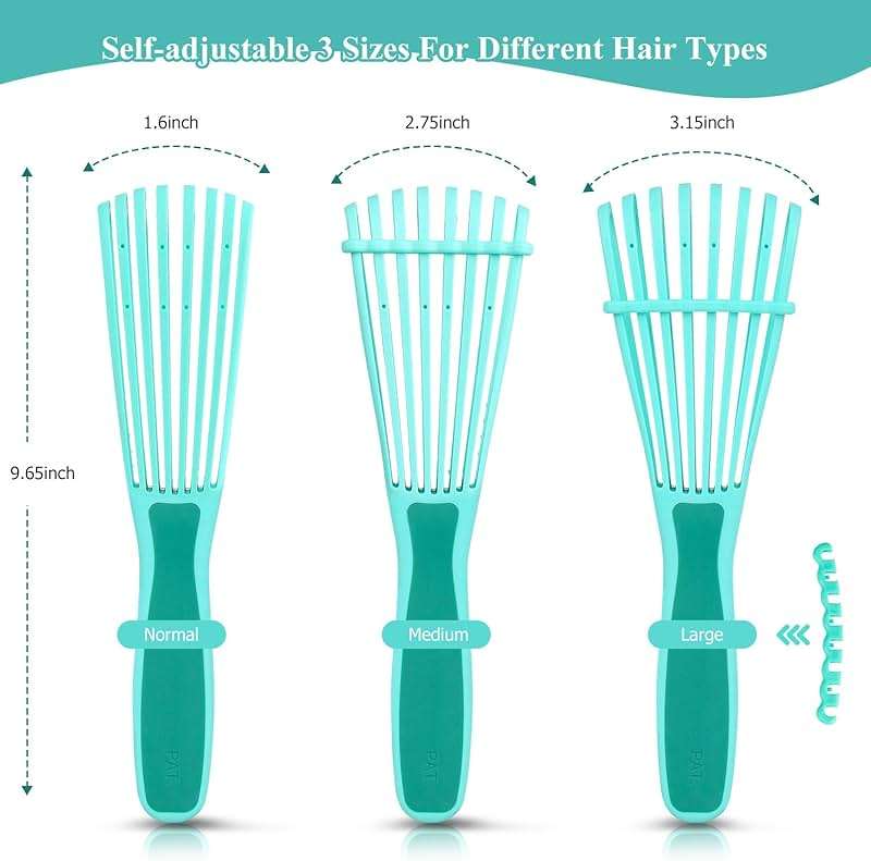 Detangling Hair Brush,Hair Detangler Brush and Wide Tooth Comb Set for Black Natural Curly Wet Dry Thick Straight Long Hair, Afro American Type 3a-4c, Comfortable Grip,Easy to Clean, Durable - Image 3