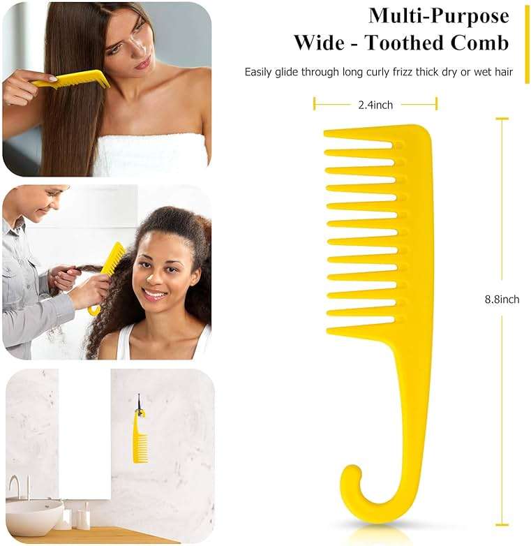 Detangling Hair Brush,Hair Detangler Brush and Wide Tooth Comb Set for Black Natural Curly Wet Dry Thick Straight Long Hair, Afro American Type 3a-4c, Comfortable Grip,Easy to Clean, Durable - Image 6