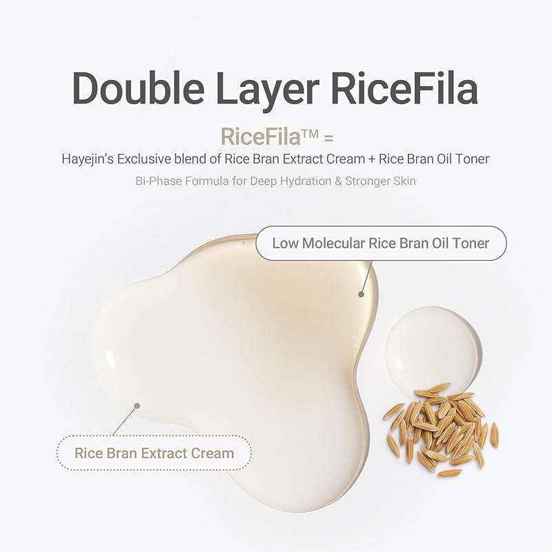 HAYEJIN RiceFila Oil Toner - 2-in-1 Moisturizing & Hydrating Rice Bran Milky Face Toner Cream for Glass Skin with Niacinamide, Hyaluronic Acids & Peptides - Vegan Korean Skin Care 5.07 fl oz - Image 4