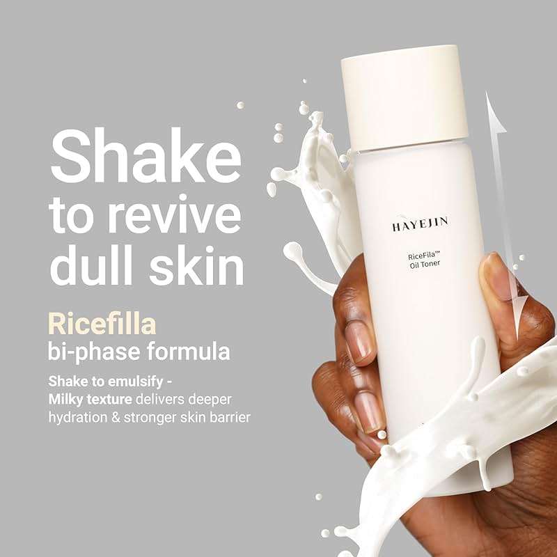 HAYEJIN RiceFila Oil Toner - 2-in-1 Moisturizing & Hydrating Rice Bran Milky Face Toner Cream for Glass Skin with Niacinamide, Hyaluronic Acids & Peptides - Vegan Korean Skin Care 5.07 fl oz - Image 5