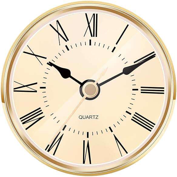 Hicarer 2.8 Inch (70 mm) Gold Quartz Clock Insert with Roman Numeral and Quartz Movement - Image 1