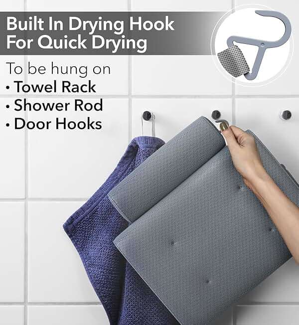 Everlasting Comfort Luxury Bath Pillows for Tub with Head and Neck Support - Non-Slip Bathtub Pillow with Suction Cups, Quick-Drying Mesh & Drying Hook - Jacuzzi & Spa Accessories for Women - Gray - Image 7