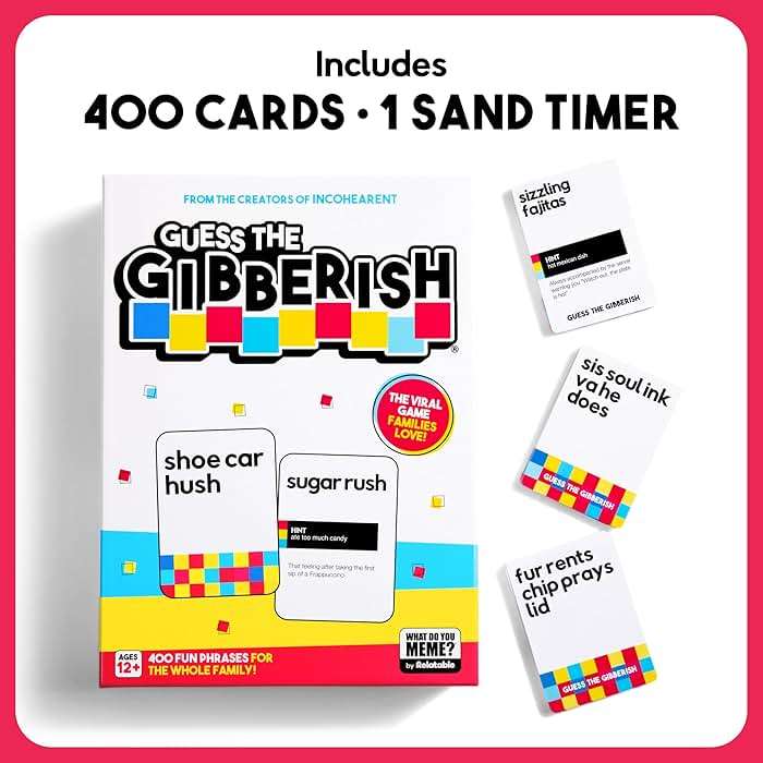 Guess The Gibberish Card Game for Families by Relatable, From The Creators of Incohereant, Fun Kids Games for Kids 12+, Game Night With Friends, Includes 400 Cards, Instructions, and 1 Sand Timer - Image 5