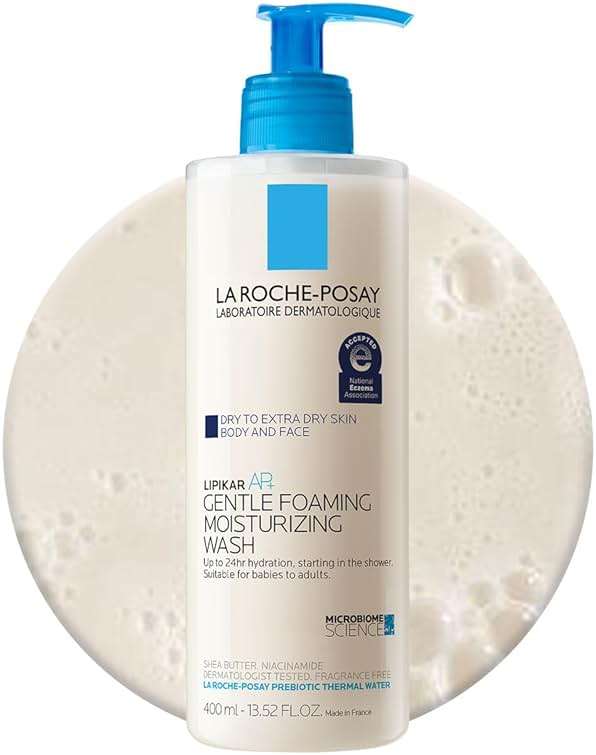 La Roche-Posay Lipikar AP+ Gentle Foaming Moisturizing Wash, Shea Butter + Niacinamide + Glycerin, Moisturizing Body Wash For Dry Skin, National Eczema Association Accepted, Dermatologist Tested​ - Image 1