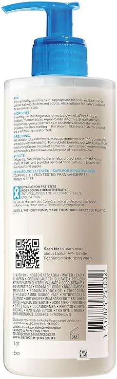 La Roche-Posay Lipikar AP+ Gentle Foaming Moisturizing Wash, Shea Butter + Niacinamide + Glycerin, Moisturizing Body Wash For Dry Skin, National Eczema Association Accepted, Dermatologist Tested​ - Image 10