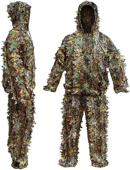 LYLPYHDP Kids & Adults Ghillie Suit, 3D Leafy Camouflage Clothing, Camo Suit for Turkey Hunting for Outdoor Game - Image 5
