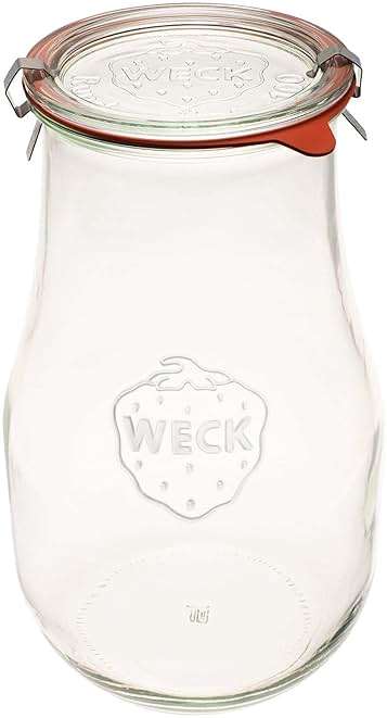 Weck Tulip Jars 2.5 Liter - Glass Jars for Sourdough Starter, Canning, and Storage with Wide Mouth and Glass Lid (1 Jar) - Image 1