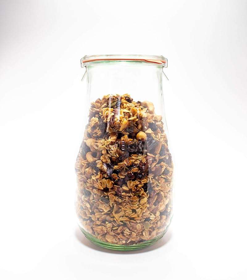 Weck Tulip Jars 2.5 Liter - Glass Jars for Sourdough Starter, Canning, and Storage with Wide Mouth and Glass Lid (1 Jar) - Image 5