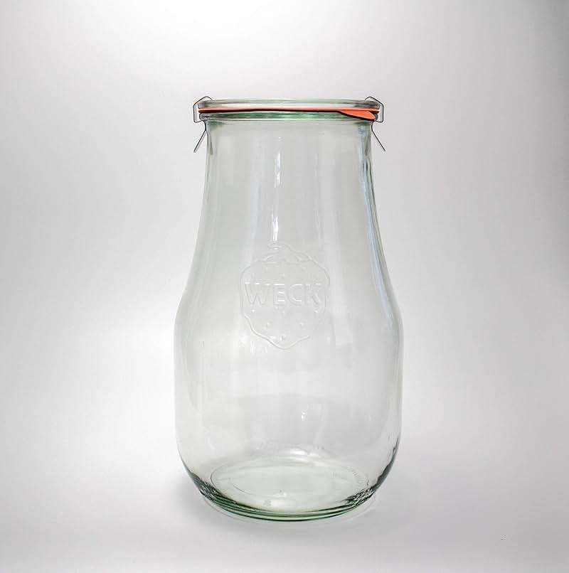 Weck Tulip Jars 2.5 Liter - Glass Jars for Sourdough Starter, Canning, and Storage with Wide Mouth and Glass Lid (1 Jar) - Image 7