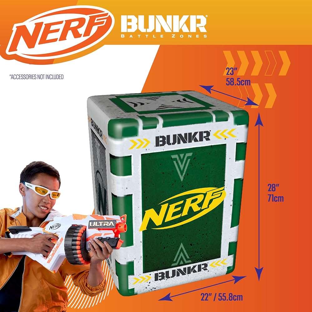 NERF BUNKR Officially Licensed Battle Royale Inflatable Bunker Battlezone - 4 Piece Barricade Set Crates Barrels - Image 2