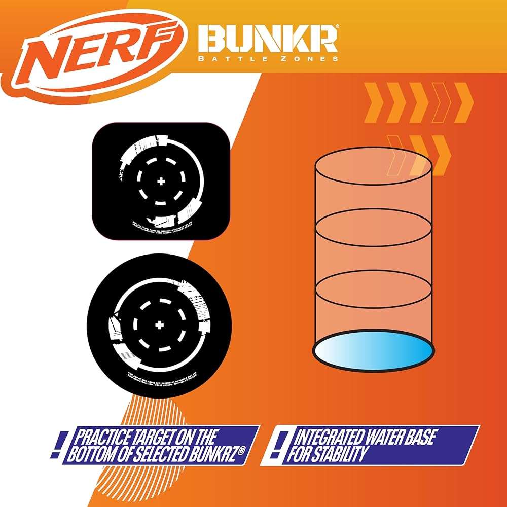 NERF BUNKR Officially Licensed Battle Royale Inflatable Bunker Battlezone - 4 Piece Barricade Set Crates Barrels - Image 5