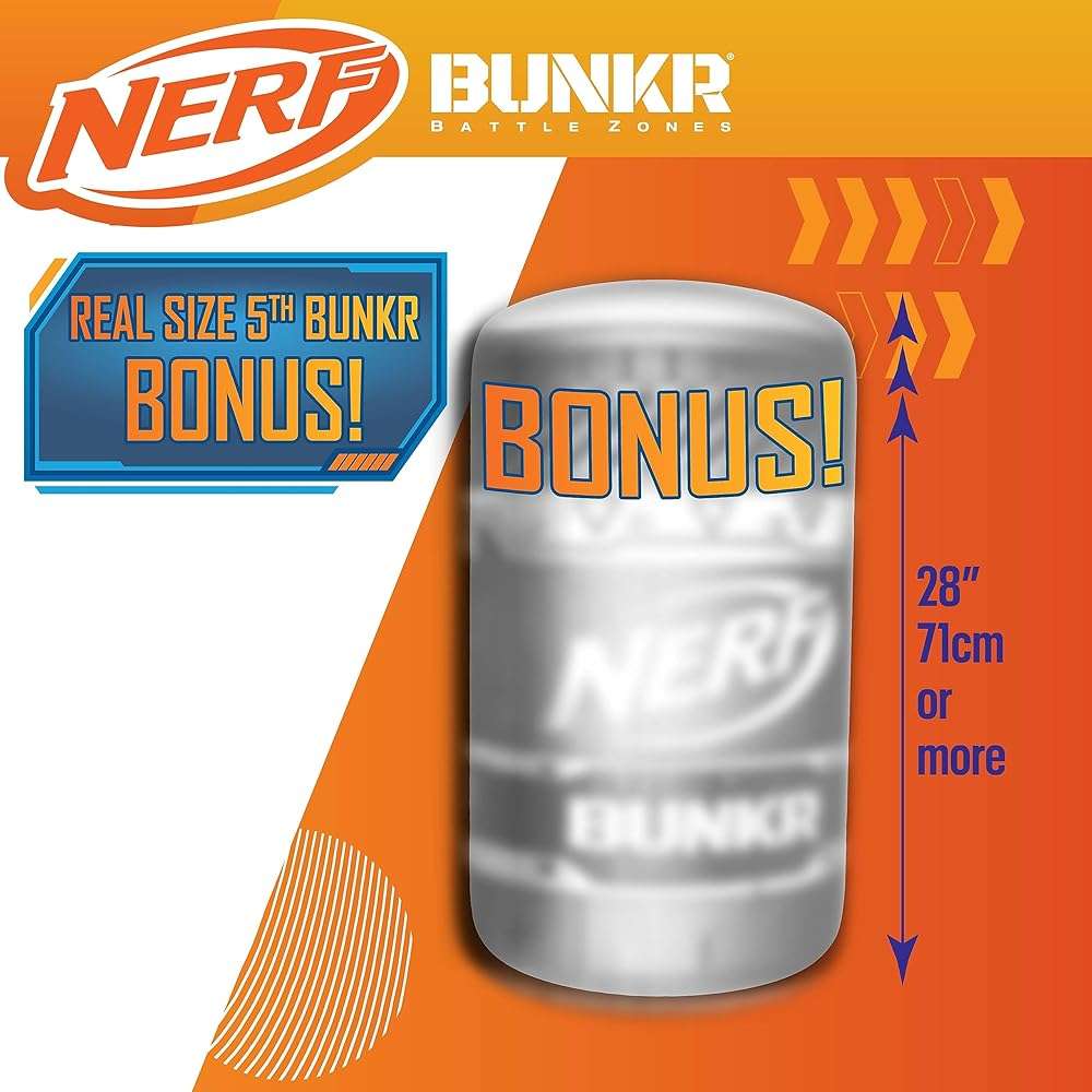 NERF BUNKR Officially Licensed Battle Royale Inflatable Bunker Battlezone - 4 Piece Barricade Set Crates Barrels - Image 10
