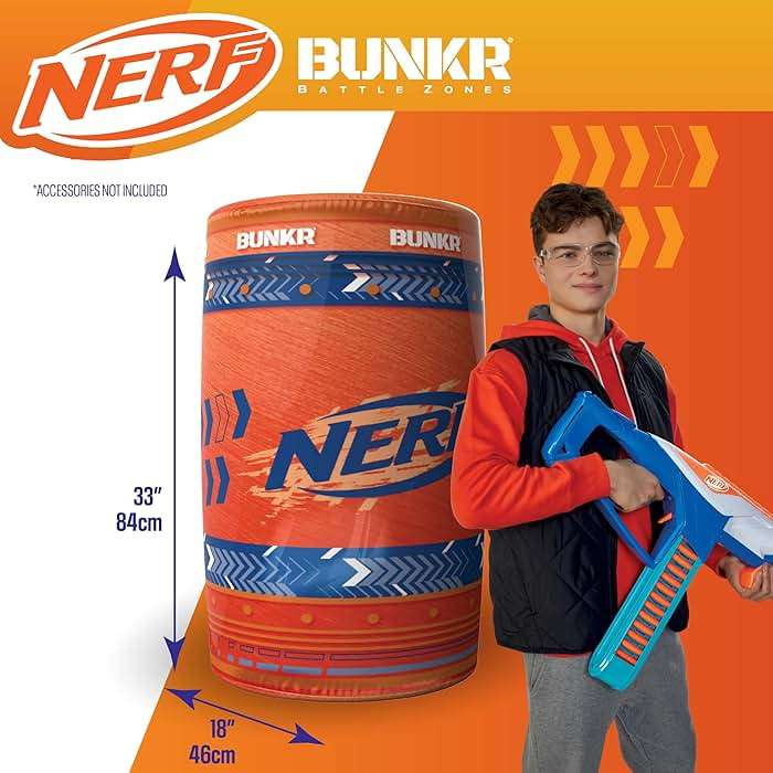 BUNKR Battle Zones NERF NERF Stadium Pack – 8-Piece Inflatable Barricade Shield Bunker Set for War, Laser Tag, Foam Dart Blasters, Gel Blasters, Water Blasters & Outdoor Battle Play - Image 4