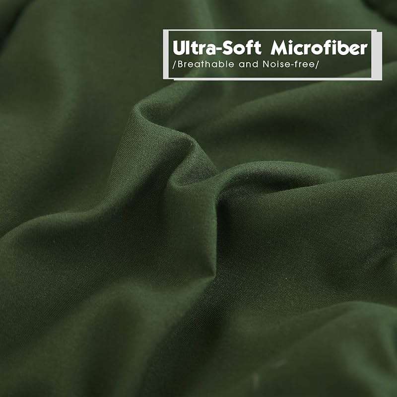HIG 3pc Green Queen Size Comforter Set - All Season Reversible Down Alternative Bedding Comforter Set - Quilted Duvet Insert with Corner Tabs - Box Stitched Blanket - Breathable, Soft, Fluffy - Image 4