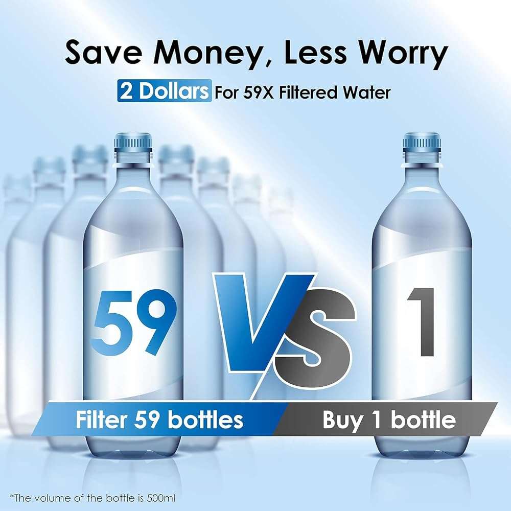 Waterdrop WFD-22L Large Water Filter Dispenser, 40-Cup Water Filter Pitcher, 200-Gallon Long-Life, Reduces Chlorine, PFOA/PFOS and More, BPA Free, Black - Image 6