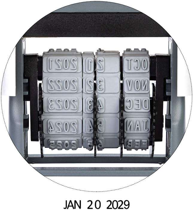 Amazon Basics Self-Inking Date Stamp for Office Documents, Rectangular, 2.56" x 1.69" x 4.13" - Image 5