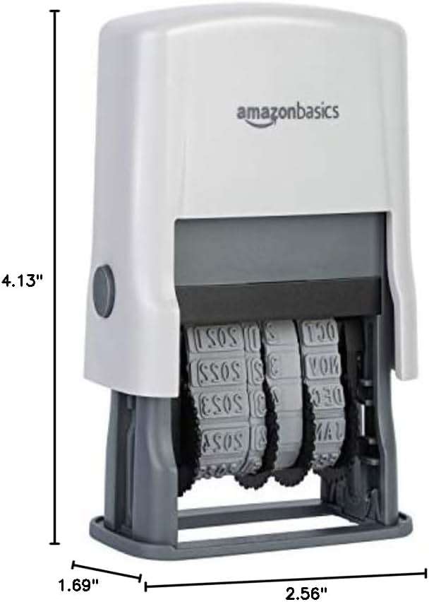 Amazon Basics Self-Inking Date Stamp for Office Documents, Rectangular, 2.56" x 1.69" x 4.13" - Image 7